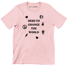 Load image into Gallery viewer, Here To Change The World Kids T-Shirt-Feminist Apparel, Feminist Clothing, Feminist Kids T Shirt, MiniCreator-The Spark Company
