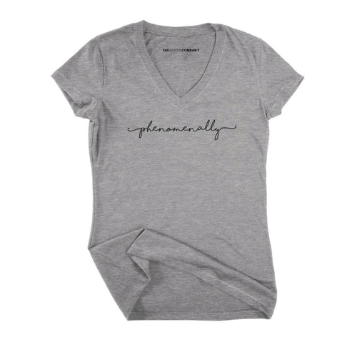 Phenomenal Woman Fitted V-Neck T-Shirt-Feminist Apparel, Feminist Clothing, Feminist Fitted V-Neck T Shirt, Evoker-The Spark Company