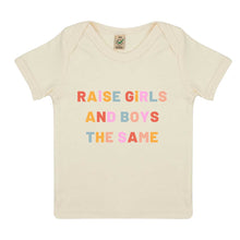Load image into Gallery viewer, Raise Girls And Boys The Same Baby T-Shirt-Feminist Apparel, Feminist Clothing, Feminist Baby T Shirt, EPB01-The Spark Company