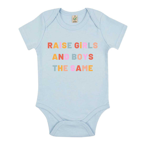 Raise Girls And Boys The Same Babygrow-Feminist Apparel, Feminist Clothing, Feminist Baby Onesie, EPB02-The Spark Company