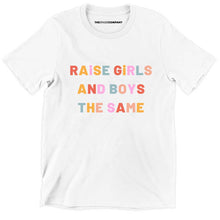 Load image into Gallery viewer, Raise Girls And Boys The Same Kids T-Shirt (Unisex)-Feminist Apparel, Feminist Clothing, Feminist Kids T Shirt, MiniCreator-The Spark Company