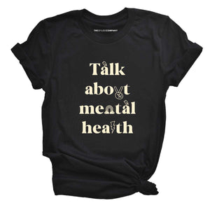 Talk About Mental Health T-Shirt-Feminist Apparel, Feminist Clothing, Feminist T Shirt, BC3001-The Spark Company