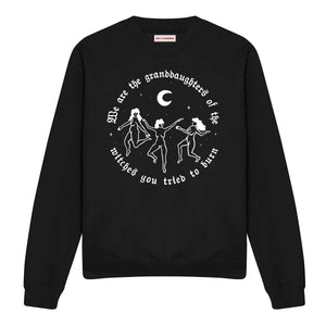 We Are The Granddaughters Of The Witches You Tried To Burn Halloween Sweatshirt-Feminist Apparel, Feminist Clothing, Feminist Sweatshirt, JH030-The Spark Company