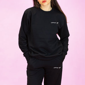 Woman Up Embroidery Detail Sweatshirt-Feminist Apparel, Feminist Clothing, Feminist Sweatshirt, JH030-The Spark Company