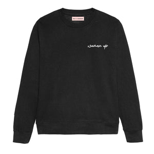 Woman Up Embroidery Detail Sweatshirt-Feminist Apparel, Feminist Clothing, Feminist Sweatshirt, JH030-The Spark Company